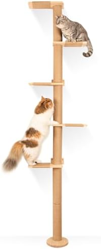 Wall Mounted 5-Tier Cat Scratching Post Tree by Famifit