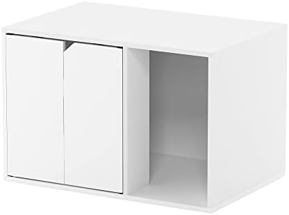 Furinno PELI 24" Wide Cat Litter Box Enclosure, Solid White - Image 5