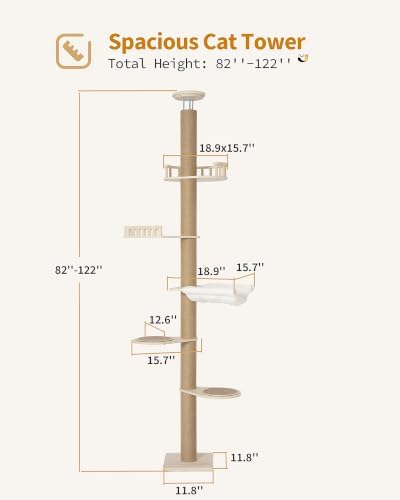 Aechonow 9.8ft Floor to Ceiling Cat Tree - Image 4