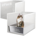 Litter Box Shield 2 Pack, XL Litter Box Splash Guard by Holintan