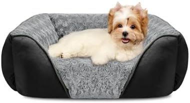 INVENHO Small Dog Bed Rectangle Washable Orthopedic Soft Calming Sleeping by INVENHO