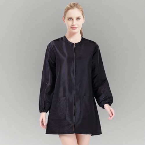TOPTIE Salon Jacket with Long Sleeve, Unisex Satin Grooming Smock - Image 7