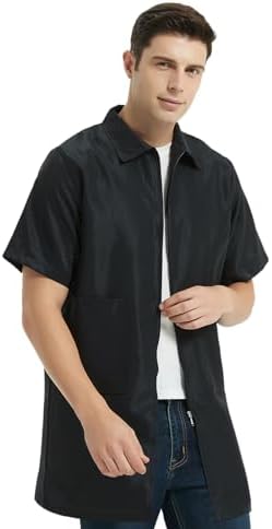 TOPTIE Barber Jacket Short-Sleeve Grooming Smock Men's Coat - Image 3