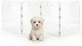 4-Panel Clear Acrylic Freestanding Dog Gate, Folding Pet Barrier by Cutora