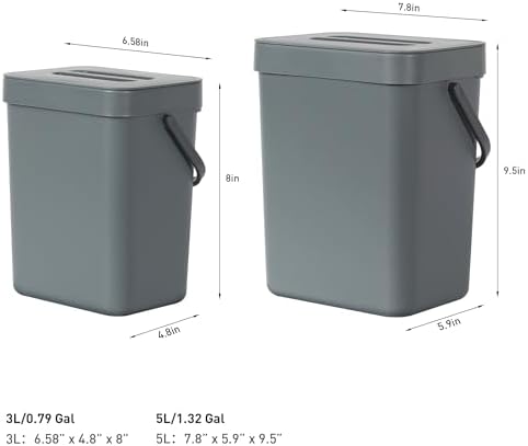 EKO Puro Mini Wall-Mounted Kitchen Trash Can - Image 3