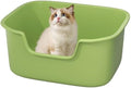 Large Cat Litter Box with High Sides, Side Entry Open Top Deep Tall Litter Pan by Kittenhood