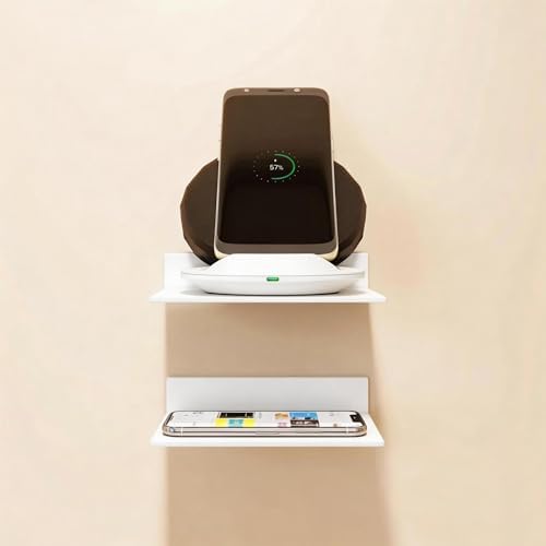 6 Inch White Floating Wall Shelf, Rustproof Aluminum Alloy Wall Mounted Storage - Image 2