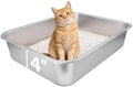 Small Stainless Steel Litter Box, 17.5"×13.6"×4" by HNeekyr