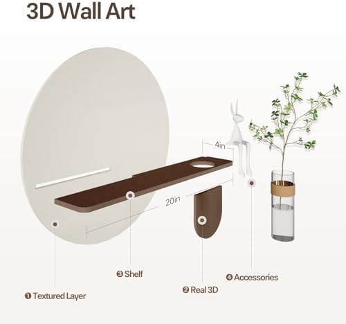 3D Textured Minimalist Round Neutral Wall Art - Image 3