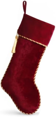 Red Christmas Stockings 1 Pack 20 Inch Large, Velvet by Ugiftcorner