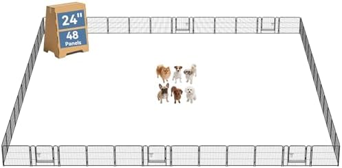 DUMOS Dog Playpen 24 Inch 48 Panels Indoor Outdoor Metal Pet Fence by DumosLifestyle