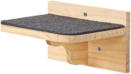 SHENGOCASE 9.8" x 7.1" Solid Wood Wall Mounted Large Cat Step, Cat Wall - Image 2