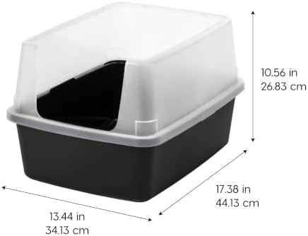 IRIS USA Cat Litter Box Small, High Sided, Scatter Shield - Image 2