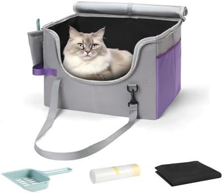 pidipiti Portable Leakproof Tall-Side cat Litter Box, by pidipiti