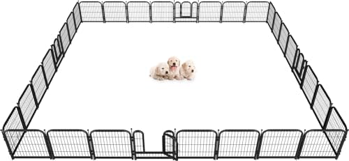 Metal Dog Playpen 32in H 32 Panels Heavy Duty Dog Fence by Petorldog
