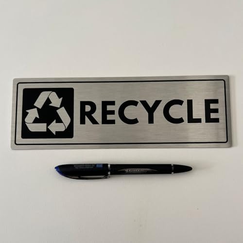 Recycle Sign - 3x9 Inch - Aluminum - Recyclables Sorting Station - Image 5