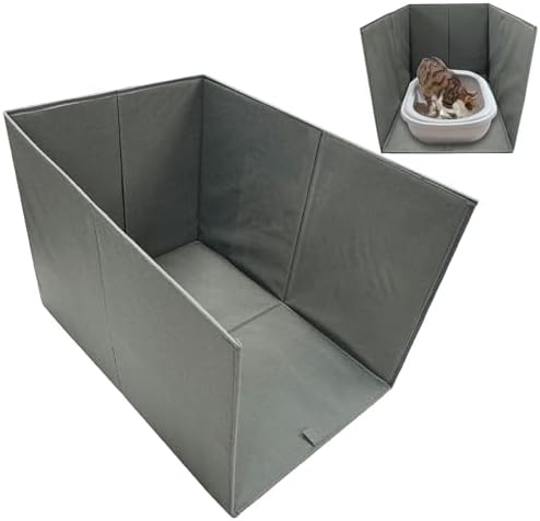 Cat Litter Box Enclosure Splash Guard Large Foldable Removable Mat, Tall by Unknown