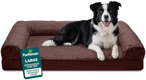 Furhaven Orthopedic Dog Bed for Large/Medium Dogs w/ Removable Bolsters & by FurHaven