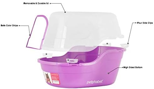 Covered Litter Box, Jumbo Hooded Cat Litter Box Holds Up to Two Small Cats - Image 4