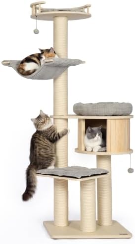 NUNU LAB 69’’ Modern Cat Tree for Large Cats, Wood Cat Tree Tower - Image 2