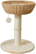 SHENGOCASE Cat Tree Tower with Rattan Wicker Basket, Handwoven Large Nest by SHENGOCASE