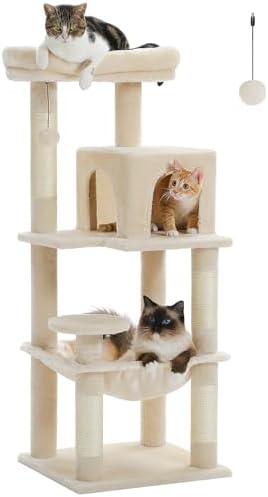 MUTTROS 45.7" Cat Tree with Hammock, Condo & 4 Sisal Posts by MUTTROS