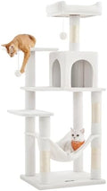 Feandrea Cat Tree, 54.2-Inch Cat Tower, Cream White by FeandreabySONGMICSHOME
