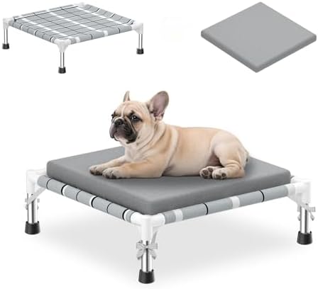 Elevated Dogs Bed with Cushion, Raised Cooling Lifted Outdoor Dog Mat Beds by Topsmartking