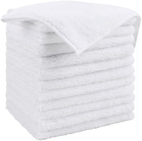 HOMEXCEL White Microfiber Cleaning Cloth, Microfiber Towels by HOMEXCEL