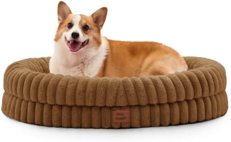 ChiXnuggle Orthopedic Dog Bed, Washable Cover, Faux Fur Bolster Pet Couch by SnuggleUpPawsDown