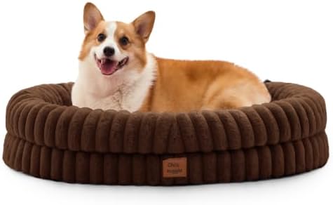 ChiXnuggle Orthopedic Dog Bed, Washable Cover, Faux Fur Bolster Pet Couch by SnuggleUpPawsDown