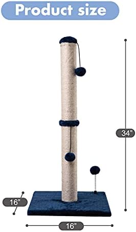 MECOOL 34“ Tall Cat Scratching Post Premium Basics Kitten Scratcher Sisal - Image 5