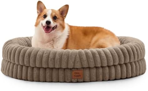 ChiXnuggle Orthopedic Dog Bed, Washable Cover, Faux Fur Bolster Pet Couch by SnuggleUpPawsDown