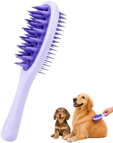 Dog Brush for Shedding, Long Handle Silicone Dog Bath Brush for Dogs and Cats by Unknown