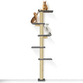PAWSCRAT 5-Tier Wall-Mounted Cat Tree, 80-Inch Sisal Post by PAWSCRAT