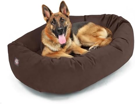 Majestic Pet 52 Inch Suede Calming Dog Bed Washable – Cozy Soft Round Dog Bed by MajesticPet