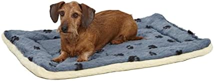 MidWest Homes for Pets QuietTime Reversible Paw Print Pet Bed, Soft Faux Fur & by MidWestHomesForPets
