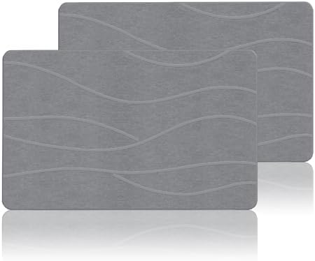 THMINS 2 Pack Extra Large Stone Bath Mat by THMINS