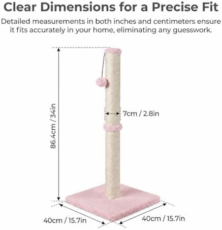 Dimaka Tall Cat Scratching Post, Claw Scratcher - Image 2