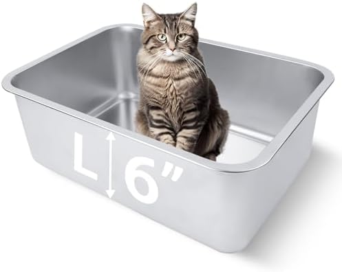 Stainless Steel Cat Litter Box 18"x14"x6" by HNeekyr