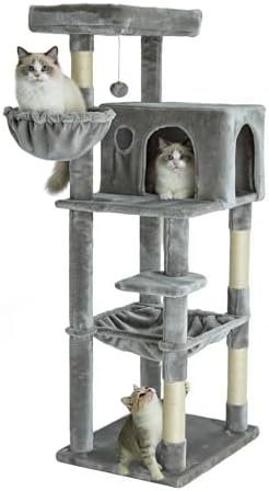 56.2 Inch Cat Tree with Cat Condo Viewing Platform by Unknown