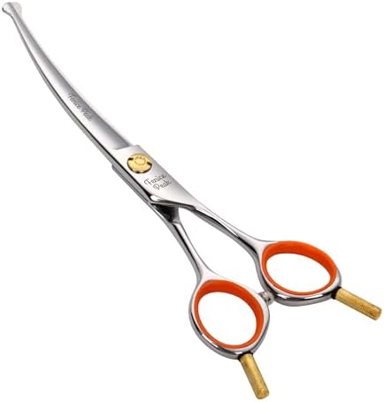 5'' Small Curved Scissors Lightweight Dog Cat Grooming Scissors by FenicePeak