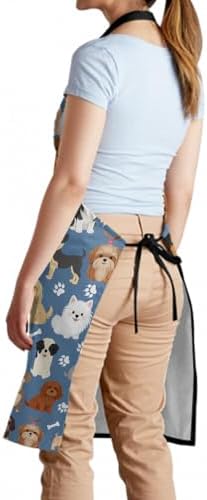 Sweetshow Cute Dog Apron with 2 Pockets and Adjustable Neck Waterproof Kitchen - Image 4