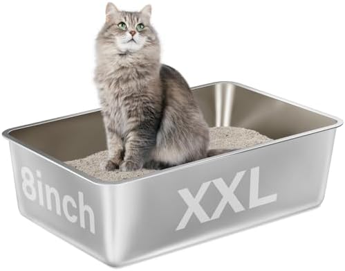 Stainless Steel Litter Box, XXL Metal Cat Litter Box by EGMEHOADaddscolortoyourhome