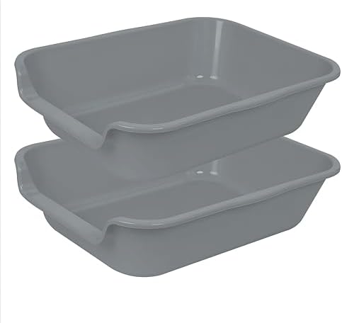 Extra Large Low Entry ABS Cat Litter Box, 2 Pack by Ying+Tutu