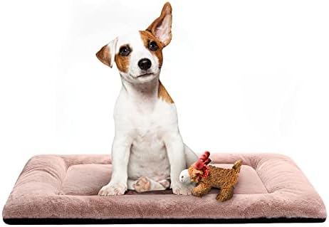 Dog Crate Pad Washable Dog Bed for Crate Medium Cozy Mat 30-Inch Pink by VERZEY