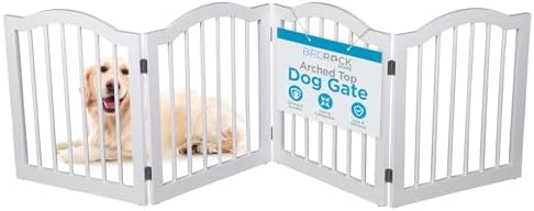 INTERNET'S BEST Arched Top Dog Gate | 4 Panel, and Porch | Portable, Extra Wide by BIRDROCKHOME