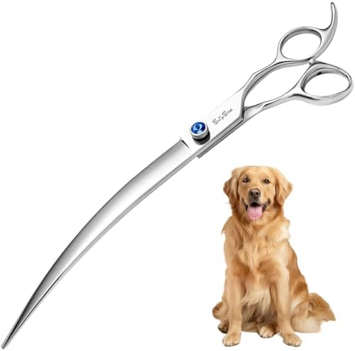9in Curved Dog Grooming Scissors, VG10 Stainless Steel Heavy Duty by SnipStar