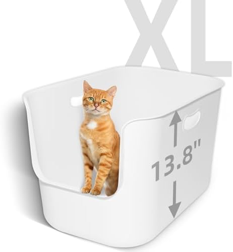 Extra Large High Sided Litter Box, 22.6"×14.8"×13.8" XL Cat Litter Box by TAILRYTH