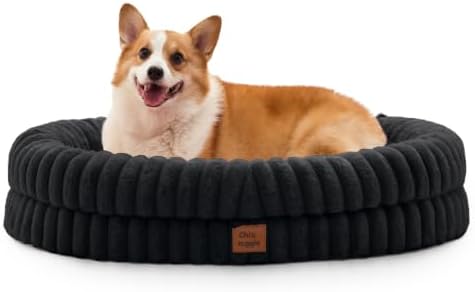 ChiXnuggle Orthopedic Dog Bed, Washable Cover, Faux Fur Bolster Pet Couch by SnuggleUpPawsDown
